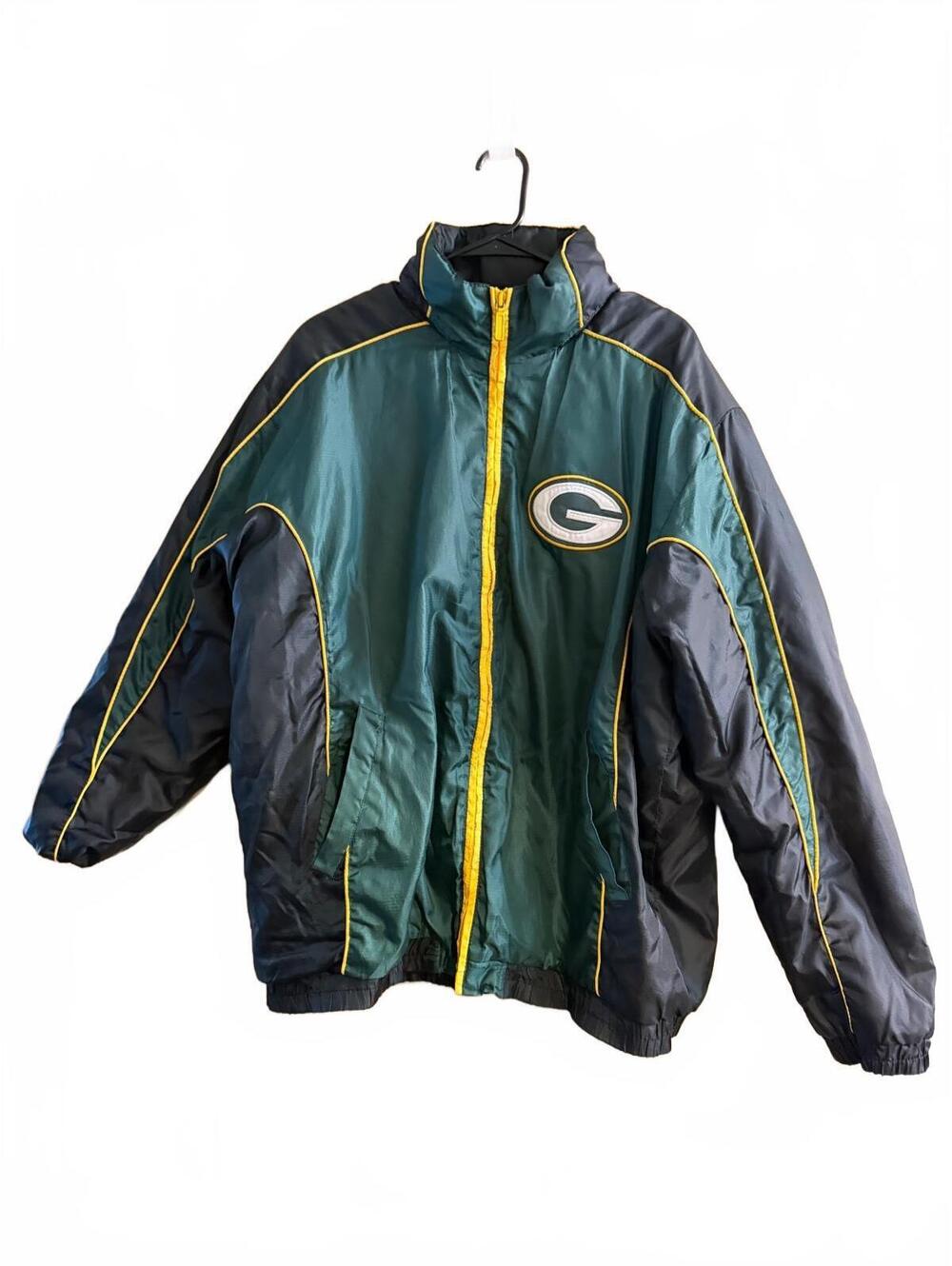 vtg 90s Green Bay Packers full-zip jacket fleece lined size xl